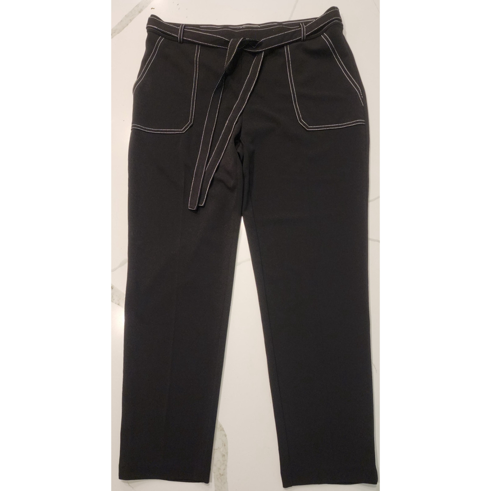 NYCC Black & White Contrast Stitch Career Dress Trouser Pants Women's 12